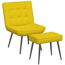Vidaxl - Chaise de relaxation avec tabouret jaune velours
