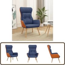 Chaise de relaxation Bleu Tissu et pvc - Chaise Relaxante - Fauteuil Détente - Chaise Bleue - Mobilier Intérieur - Chaise Design