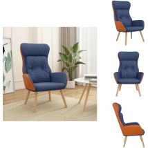 Chaise de relaxation Bleu Tissu et pvc - Chaise Relaxante - Fauteuil Détente - Chaise Bleue - Mobilier Intérieur - Chaise Design