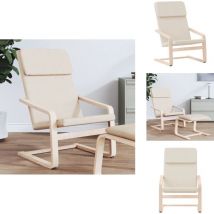 Chaise de relaxation Crème Tissu - Fauteuil Relaxant - Chaise Confort - Chaise Design - Mobilier Intérieur - Chaises Lounge
