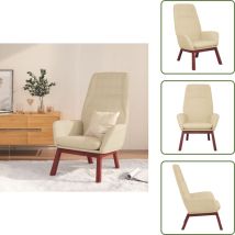 Chaise de relaxation Crème Tissu - Fauteuil Relaxant - Chaise Confort - Chaise Lounge - Mobilier Salon - Chaise Design