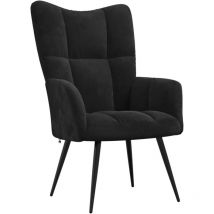Bonnevie - Chaise de relaxation Fauteuil relax - Noir Velours 47600