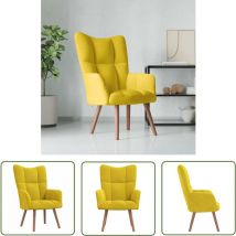 Doc&et² - The Living Store Chaise de relaxation Jaune moutarde Velours - Fauteuil Relaxant - Chaise Lounge - Fauteuil Confortable - Mobilier Salon