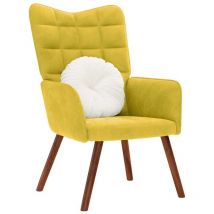 Chaise de relaxation jaune velours