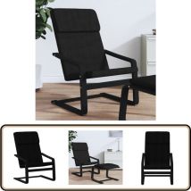 Chaise de relaxation Noir Tissu - Fauteuil Relaxant - Chaise Confort - Chaise Design - Chaise Lounge - Mobilier Intérieur