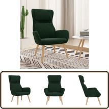 Chaise de relaxation Vert foncé Velours - Chaise Relaxante - Fauteuil Détente - Chaise Velours - Mobilier Salon - Chaise Verte