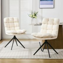 Dyhome - Chaise de Salle à Manger 2 pièces, Chaise de Salle à Manger pivotante avec Coussin Amovible, Chaise de Cuisine rembourrée pour Salle à