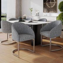 Chaise en porte-à-faux (6 pièces), chaise de salle à manger, chaises de salle à manger rembourrées modernes en tissu, chaises pour salon, salle à