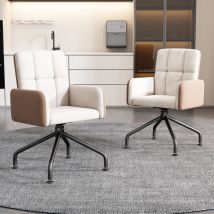 Chaise de salle à manger en velours, lot de 1, fauteuil, chaise de bar, salon, chaise pivotante, chaise de bureau, beige