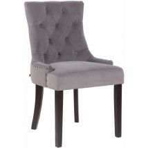 Fauteuil à déjeuner de style Chesterfield dans le dossier haut en velours couleurs élégantes différentes couleurs Couleur : Gris