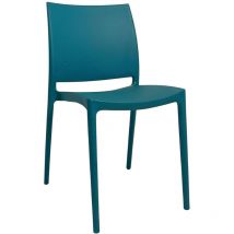 Okaffarefatto - Chaise de salle à manger Altea en plastique couleur vert pétrole modèle confort