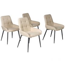 Le Quai Des Affaires - Lot de 4 chaises de salle à manger arty/ Beige/
