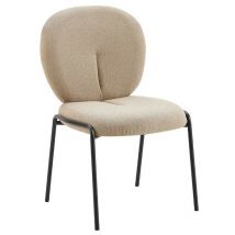Chaise de salle à manger beige 53x94h cm recouverte de tissu - Sirio