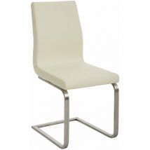 Chaise de salle à manger chaise en cuir eco chaise en porte-à-faux porte-coiffure différentes couleurs Couleur : Crème
