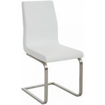 Chaise de salle à manger chaise en cuir eco chaise en porte-à-faux porte-coiffure différentes couleurs Couleur : Blanc