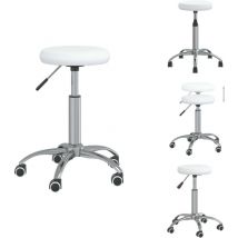 Vidaxl - Chaise de salle à manger Blanc Similicuir - Chaises De Salle à Manger - Chaise De Cuisine - Chaise Pivotante - Chaise Réglable En Hauteur