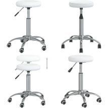 Vidaxl - Chaise de salle à manger Blanc Similicuir - Chaises De Salle à Manger - Chaise De Cuisine - Chaise Pivotante - Chaise Réglable En Hauteur