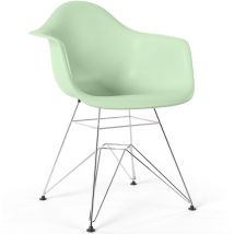 Privatefloor - Chaise de Salle à Manger - Design Scandinave et Pieds en Métal - Nordika Vert pastel