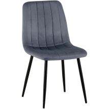 Chaise de tissu en velours ou en velours, gris foncé