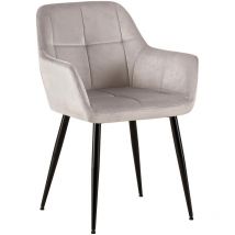 Chaise de visiteur Emia Velvet, gris clair