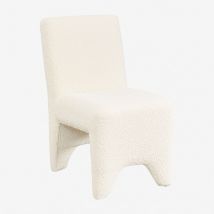 Chaise de salle à manger en bois et tissu bouclé Kamez Sklum