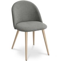 Chaise de salle à manger - Tapissée en tissu - Style scandinave - Evelyne Gris