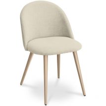 Chaise de salle à manger - Tapissée en tissu - Style scandinave - Evelyne Beige