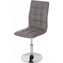 Chaise de salle à manger HHG-272, chaise de cuisine, pivotante et réglable en hauteur, similicuir, taupe