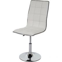 Chaise de salle à manger HHG-272, chaise de cuisine, pivotante et réglable en hauteur, similicuir, blanc
