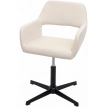 Chaise de salle à manger HHG-501 IV, mécanisme de pivotement réglable, rétro, similicuir crème, pied noir