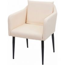 HHG - Chaise de salle à manger 728, chaise de cuisine chaise longue, similicuir crème-beige