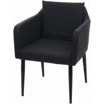 Chaise de salle à manger HHG 728, chaise de cuisine chaise longue, similicuir noir