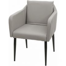 Chaise de salle à manger HHG 728, chaise de cuisine chaise longue, similicuir taupe