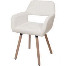 HW - Chaise de salle à manger C-A50 ii, chaise de cuisine chaise rembourrée, bois tissu/textile chenille (465g/m²) mvg cr