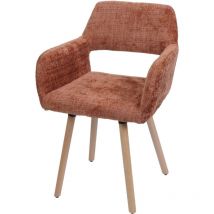 HW - Chaise de salle à manger C-A50 ii, chaise de cuisine chaise rembourrée, bois tissu/textile chenille (465g/m²) mvg te