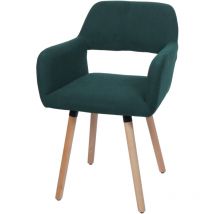 Chaise de salle à manger HW C-A50 ii, chaise de cuisine chaise rembourrée, bois tissu/textile Velours (400g/m²) mvg ver