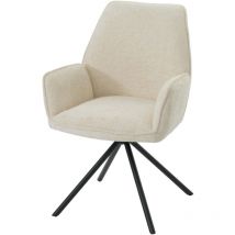 HW - Chaise de salle à manger C-G67, chaise de cuisine avec accoudoirs, pivotante Auto-Position, chenille Öko-Tex mvg crè