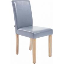 Chaise de salle à manger Ina similicuir avec pieds en Bois Gris Nature