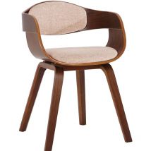 Chaise retro Kingston en tissu Noyer / Crème