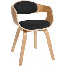 Chaise retro Kingston en tissu Nature / Noir