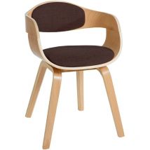 Chaise retro Kingston en tissu Nature / Marron