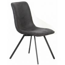 Chaise de salle à manger Liv recouverte de tissu gris foncé 46 cm (largeur) x 88 cm (hauteur) x 60 cm (profondeur)