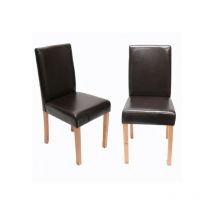Mend - Chaise de salle à manger lot de 2 athena brun