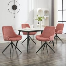 DYHOME Chaise de salle à manger (lot de 4), chaise rembourrée ergonomique, chaise pivotante, chaise de salle à manger sans bras,Rose