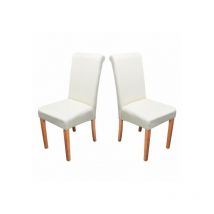 Mend - Chaise de salle à manger lot de 2 florence crème