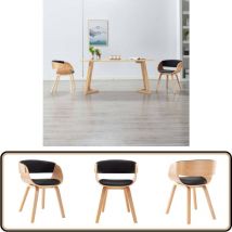 Vidaxl - Chaise de salle à manger noir bois courbé et similicuir - Chaises De Salle à Manger - Chaise Moderne - Chaise Élégante - Chaise Noire