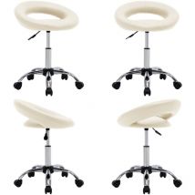 Vidaxl - Chaise de salle à manger pivotante Crème Similicuir - Chaises De Salle à Manger - Chaise Pivotante - Chaise Moderne - Chaise Confortable