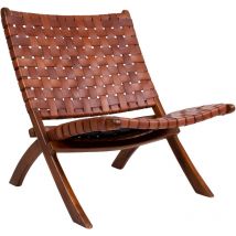 Monk Fauteuil en cuir, marron.