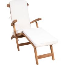 Alkas Coussin de siège pour chaise longue, blanc.