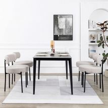 DYHOME Chaise de salle à manger, set de 4, chaise scandinave avec dossier, pieds en métal, gris